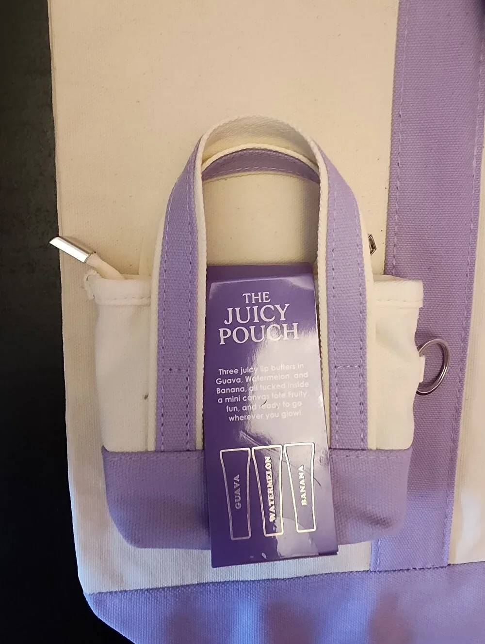 Lavender/Purple Custom Trader Joe's Large Tote Bag with Matching Accessories